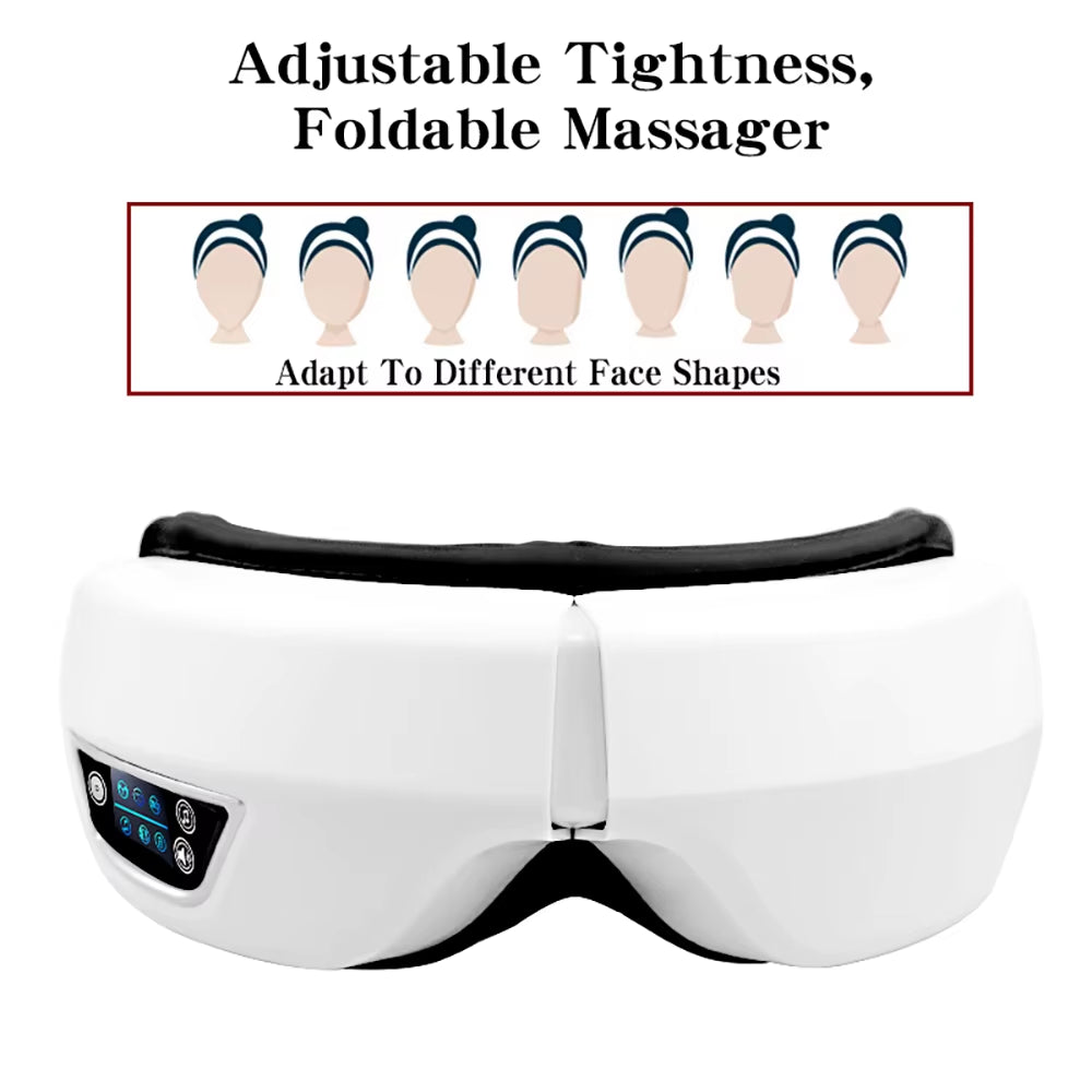 6D Smart Bluetooth Music Vibration Airbag Compress Eye Massager Eye Care Instrument Eye Massage Glasses Eye Relax Fatigue Pouch
