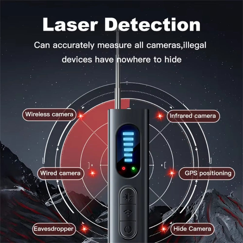 Hidden Infrared Camera Detector Protective Alarm Anti-Spy Car GPS Tracker Listening Device Bug Wireless Scanner Camera Detector